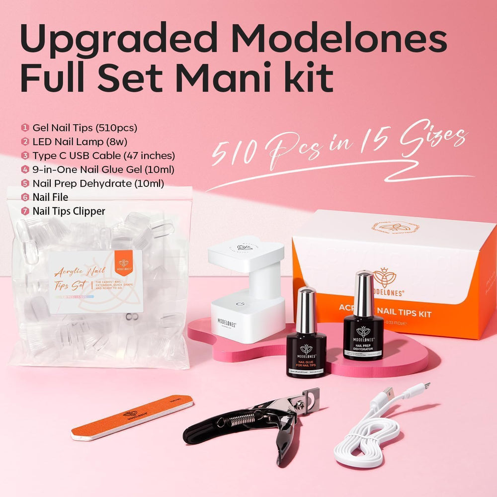 Modelones gel extension application demonstrates easy at-home extensions