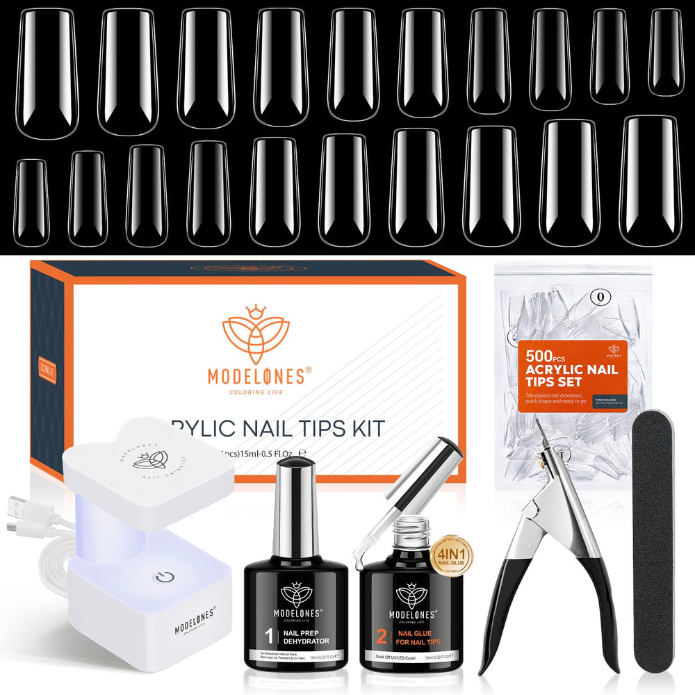 Modelones gel nail kit 4-in-one glue bottle for strong at-home extensions
