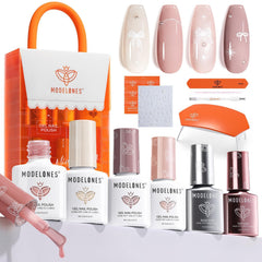 Modelones gel nail kit with UV light included for at home salon style.