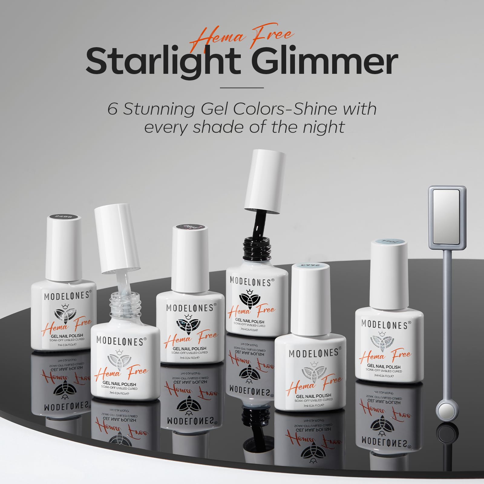 Modelones gray cat-eye polish demonstrates magnetic shimmer for dynamic nail designs.