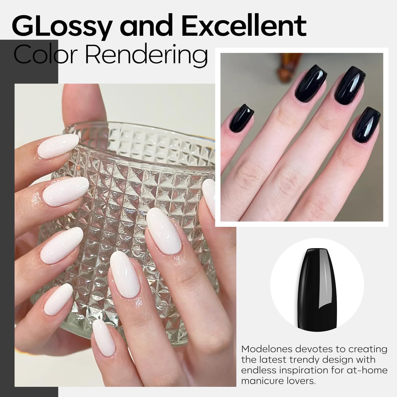 Modelones magnetic-effect gel polish highlights magnetic color shift for eye-catching accents.