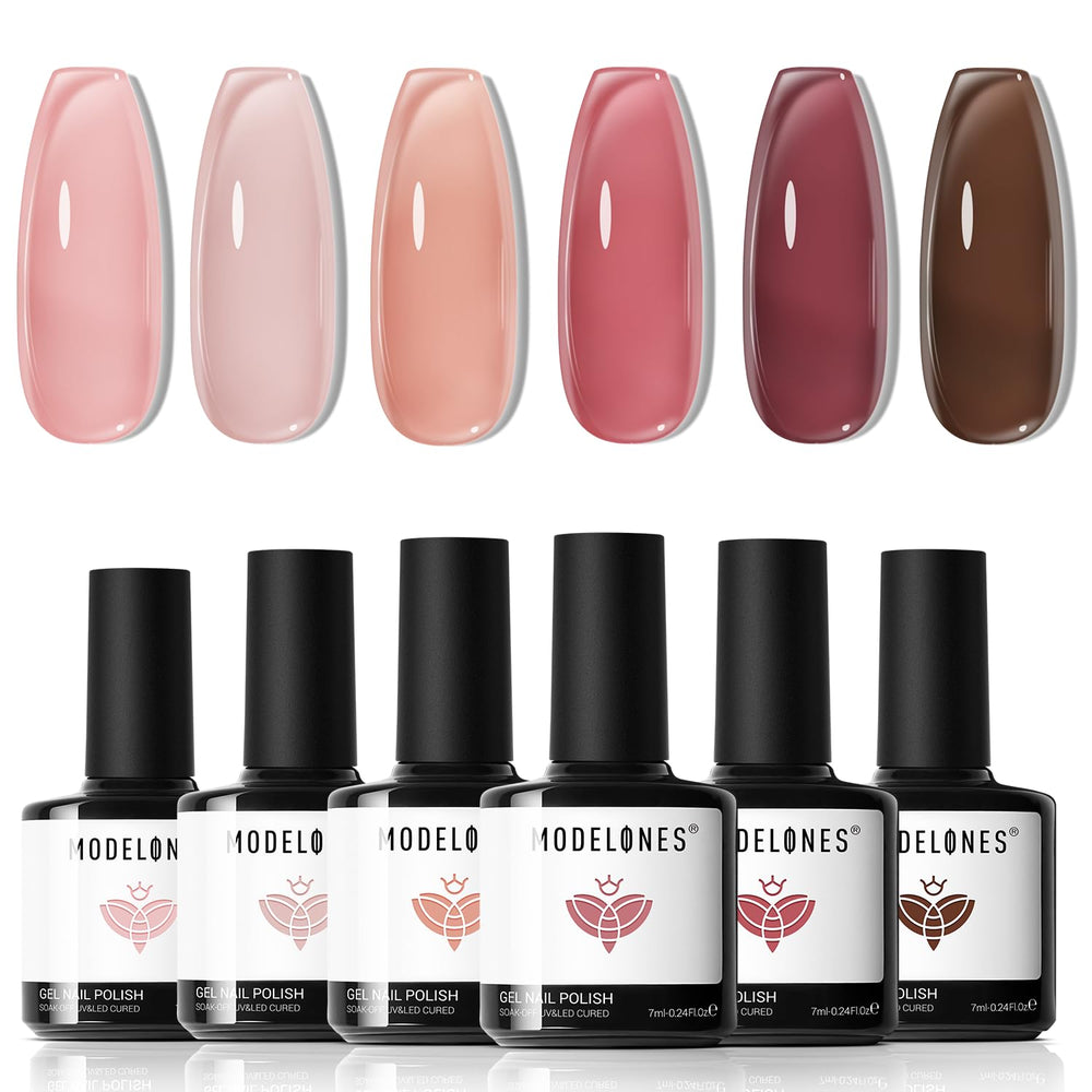 Modelones gel nail polish set with six colors offers chic at-home manicures and quick-dry shine.