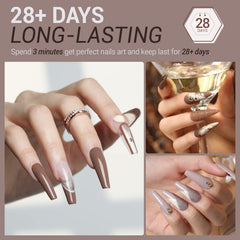 Modelones glitter finish for eye-catching salon-like nails at home.