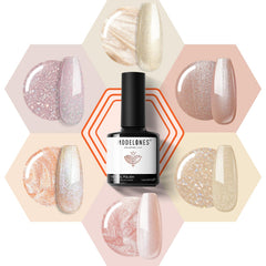 Modelones gel nail polish set nude bottle closeup showing premium nude shades for polished nails
