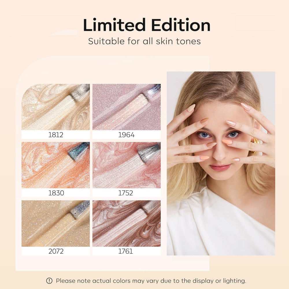 Modelones nude gel polish packaging with six colors ready for home mani