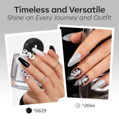 Modelones gel nail polish bottle in silver shines for metallic accents and festive nail art.