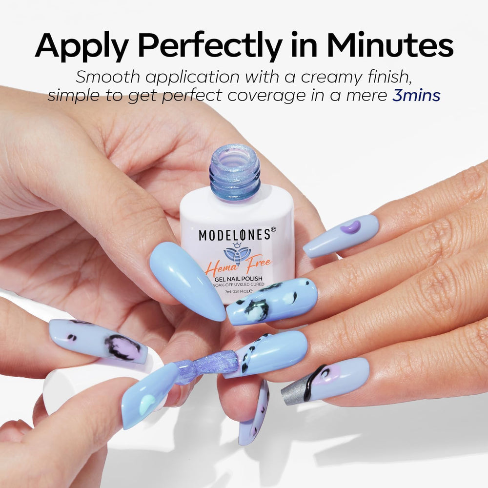 Modelones cat-eye magnet gel polish swatch for magnetic depth and cat-eye effect.