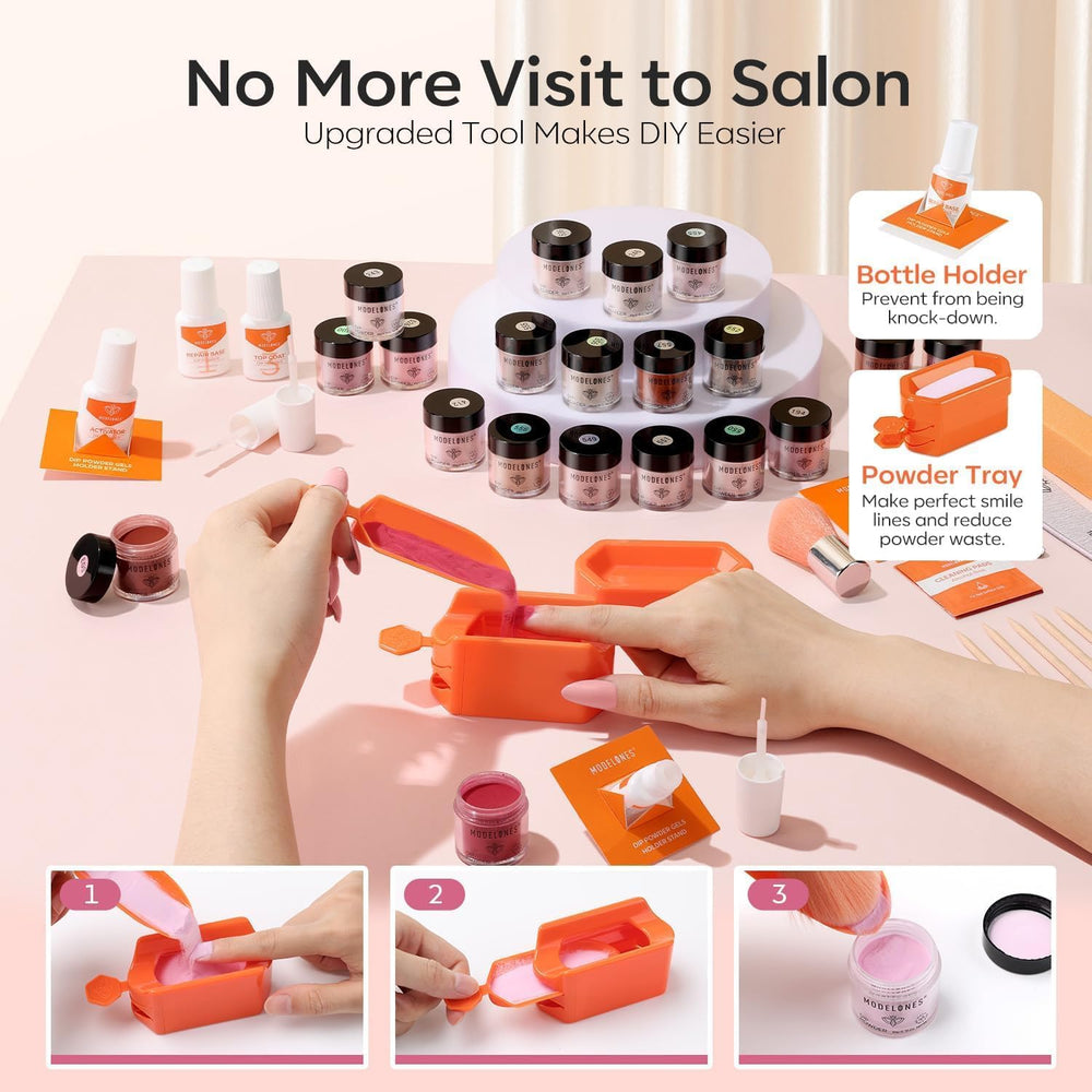 Modelones glossy nail look after dipping for salon-like shine