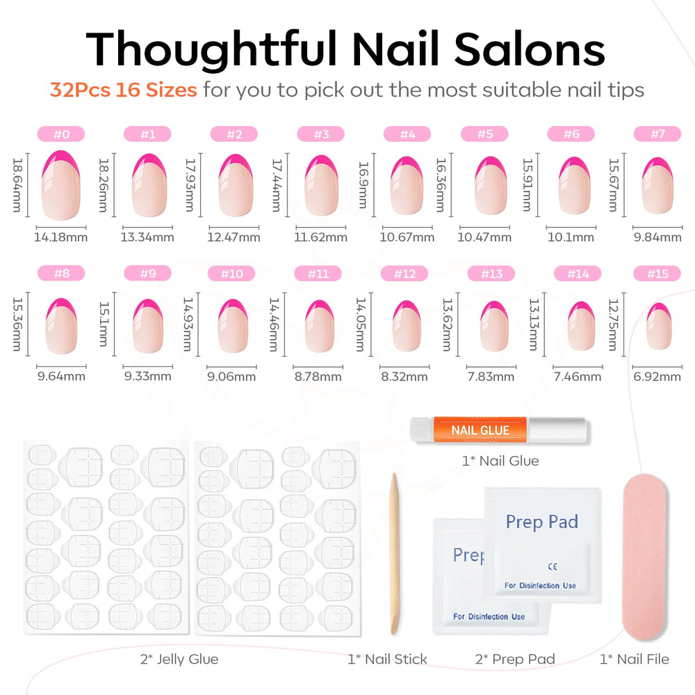 Modelones hot pink French nails closeup showcases vibrant color and instant glamour