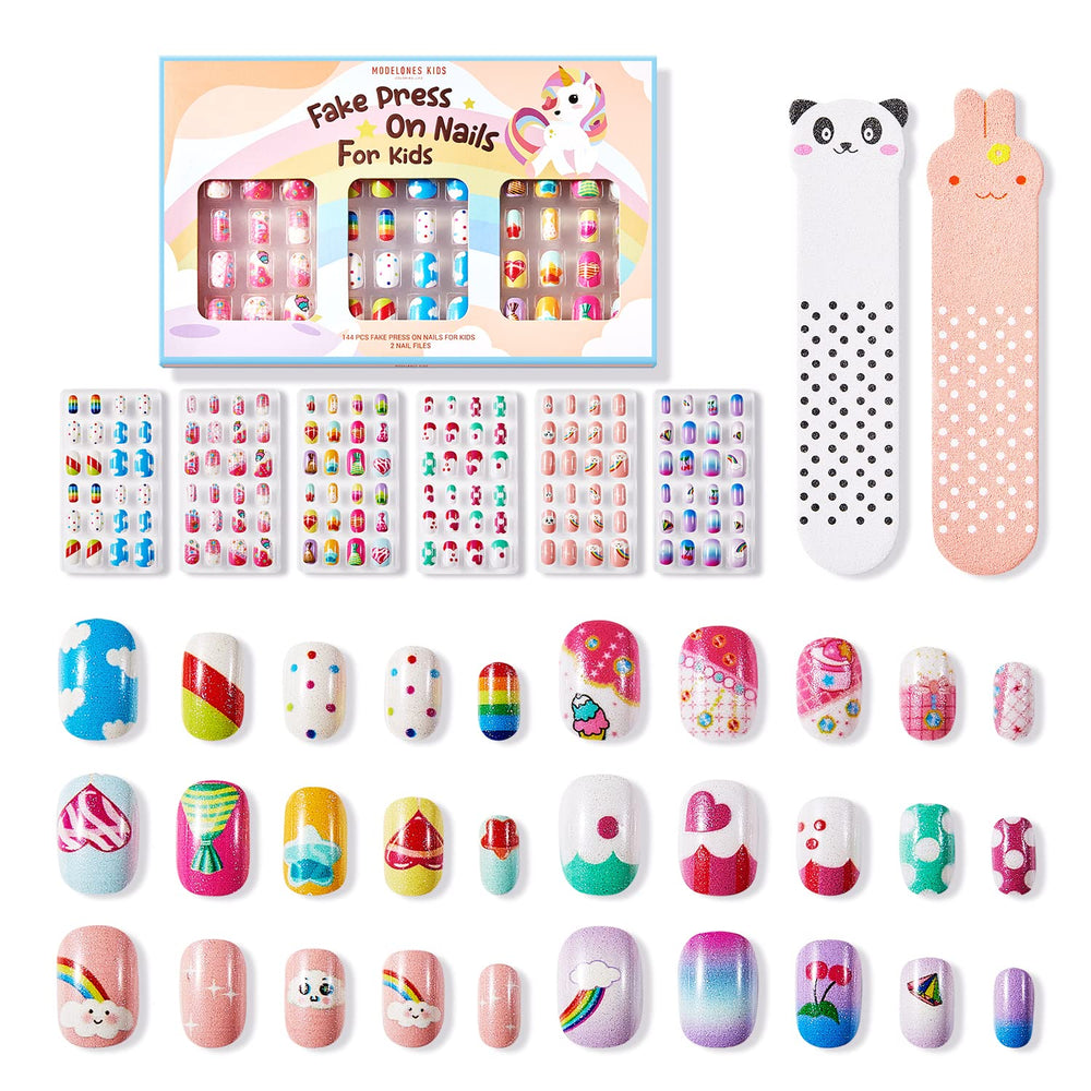 Modelones kids nails pre-glue full-cover tips enable fast, mess-free dress-up nails.