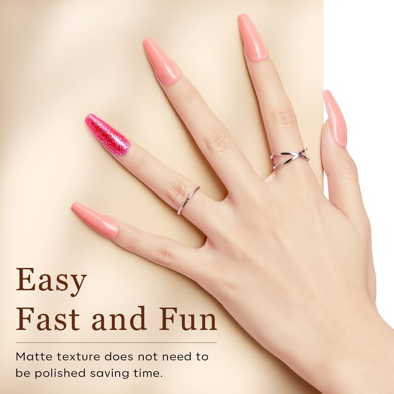 Modelones long coffin nail tips ready for gel polish, acrylics, or press-on looks