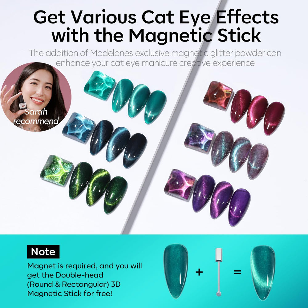 Modelones magnet for precise cat-eye effect in seconds.