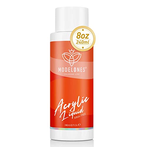 Modelones monomer liquid professional-use scene suggests salon-grade results.