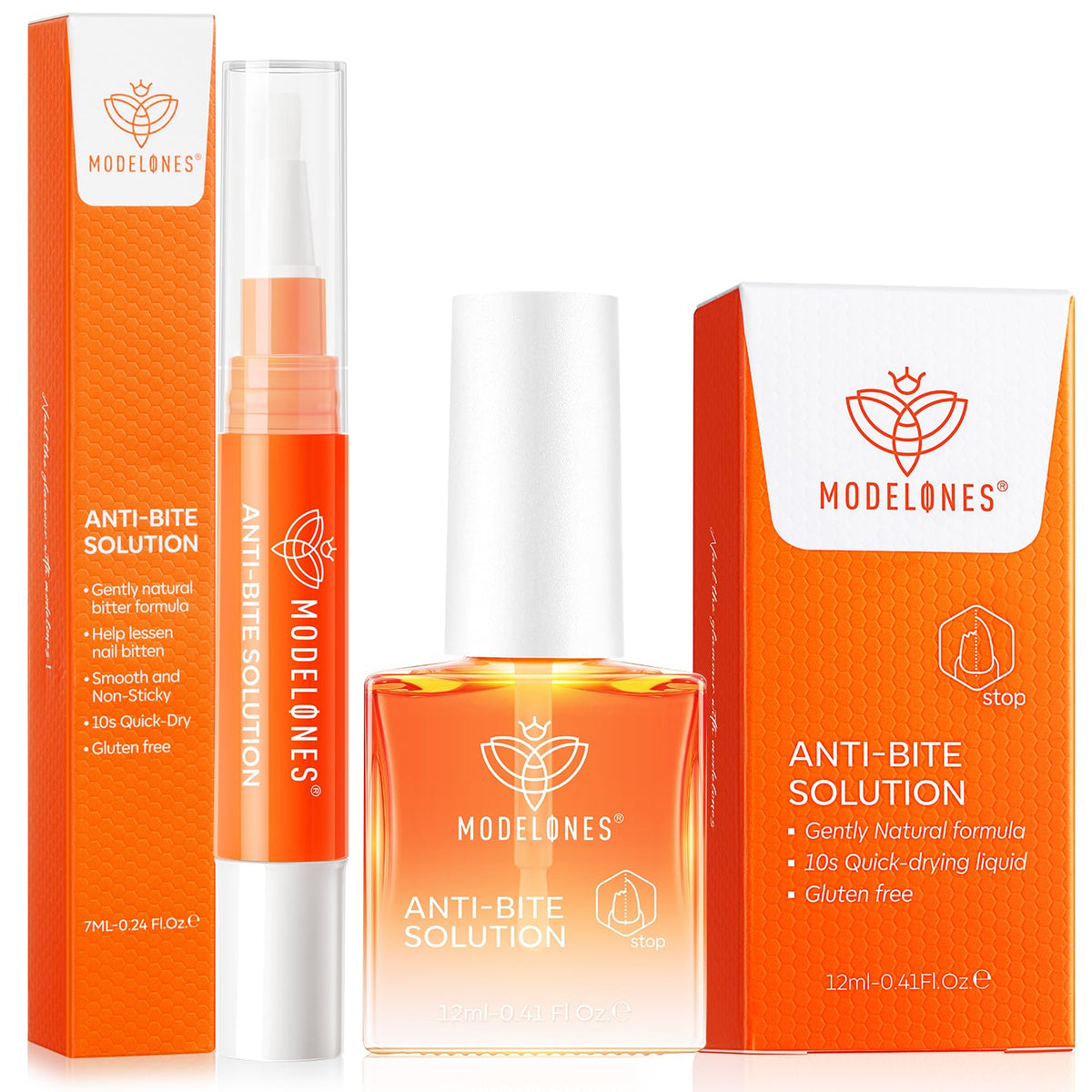 Modelones nail biting pen application demonstrates quick-dry formula for kids