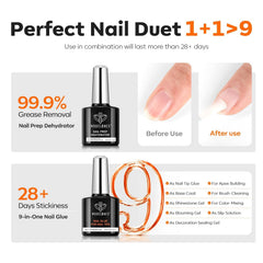 Modelones nail dehydrator prepares nails for longer adhesion.