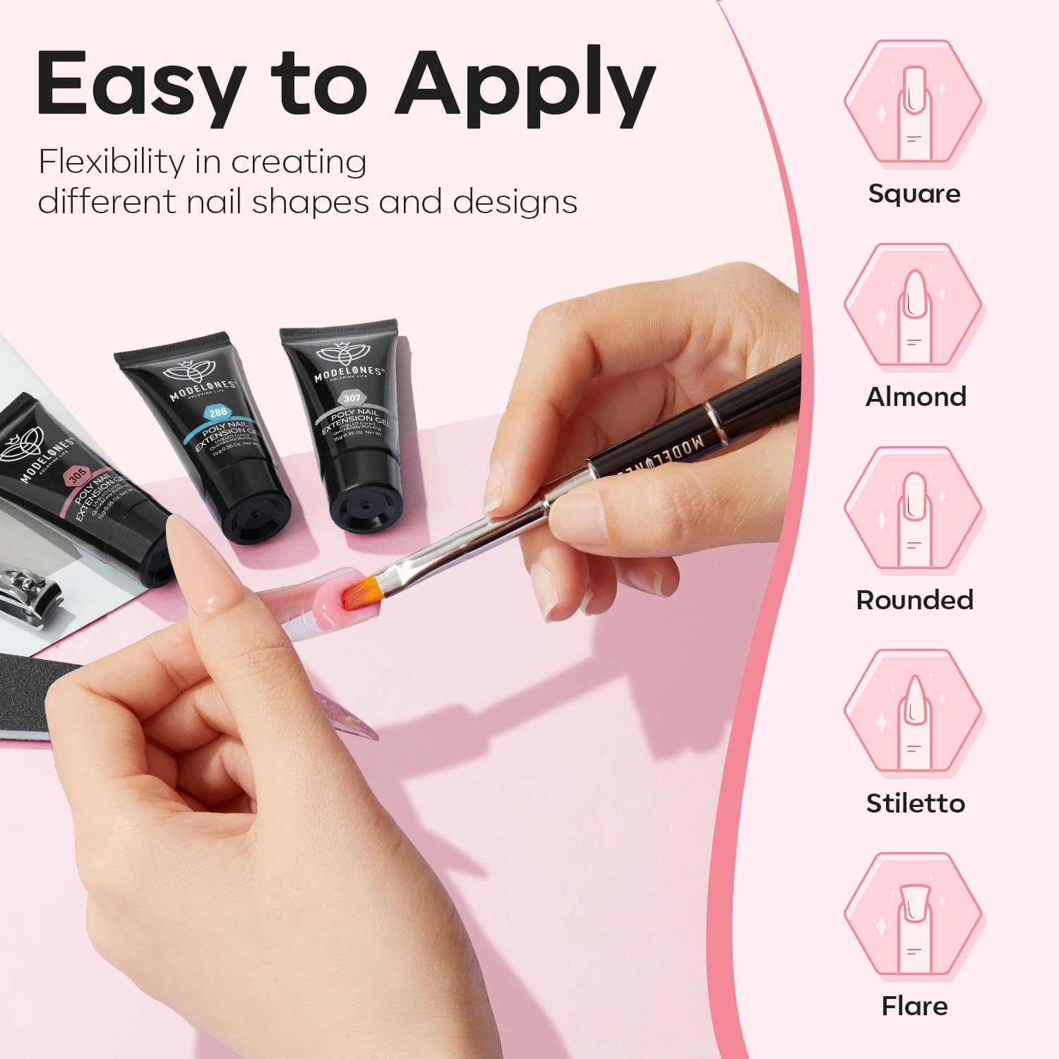 Modelones nail file and buffer deliver smooth prep and flawless finishes.