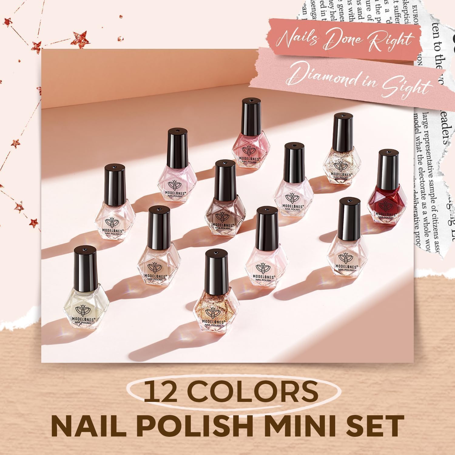 Modelones fall-winter nude-brown polish on swatches illustrates season-ready hues
