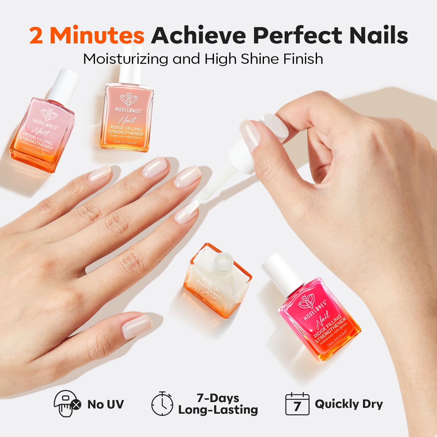 Modelones Nail Strengthener Kits four bottles (7.5ml each) deliver salon-quality finish without UV lamps.