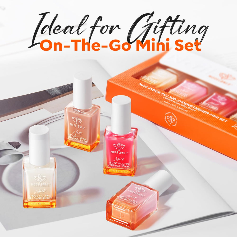 Modelones Nail Strengthener Kits 5-free formula reduces exposure while maintaining shine.