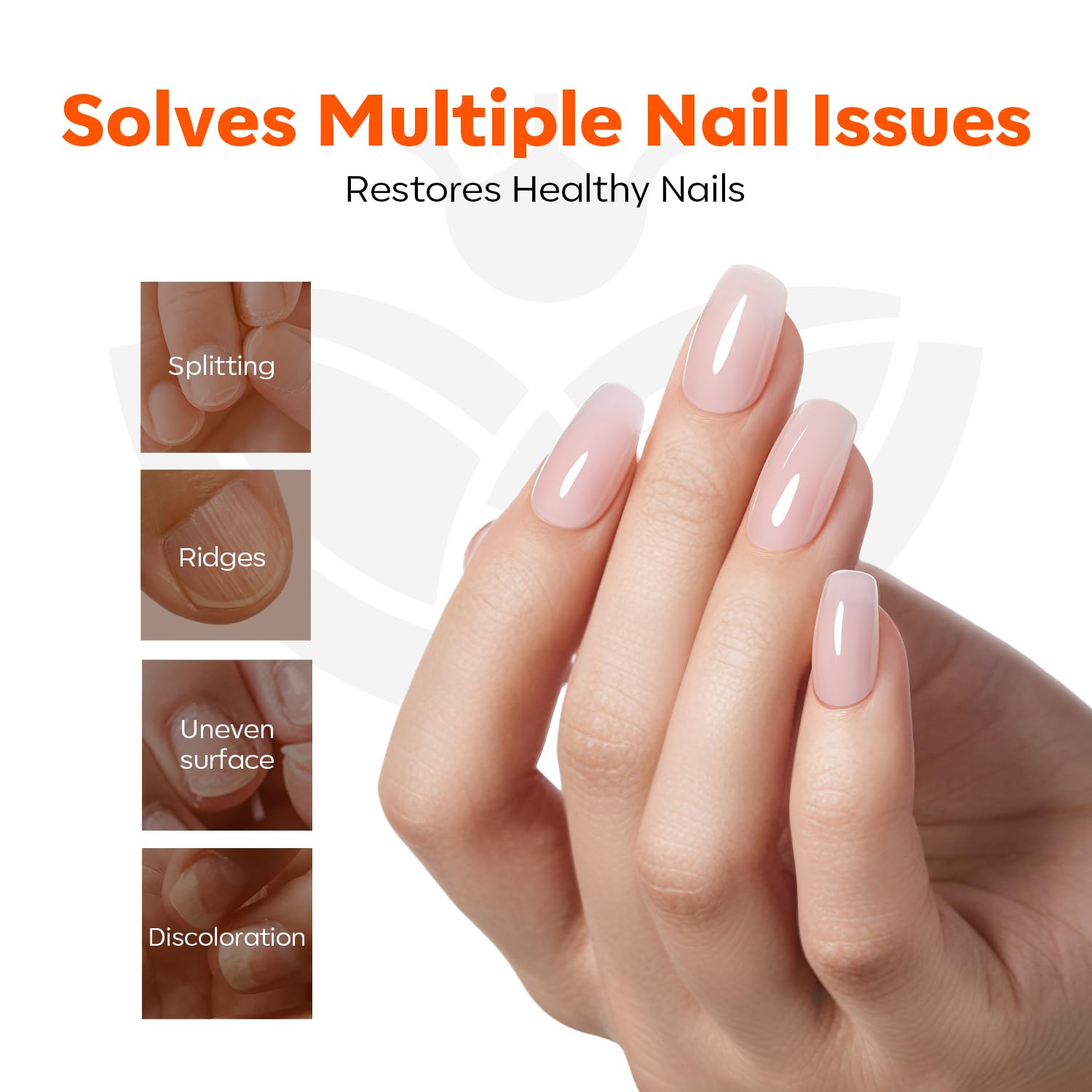 Modelones Nail Strengthener Kits nude shade gives a clean, professional look with soft shine.