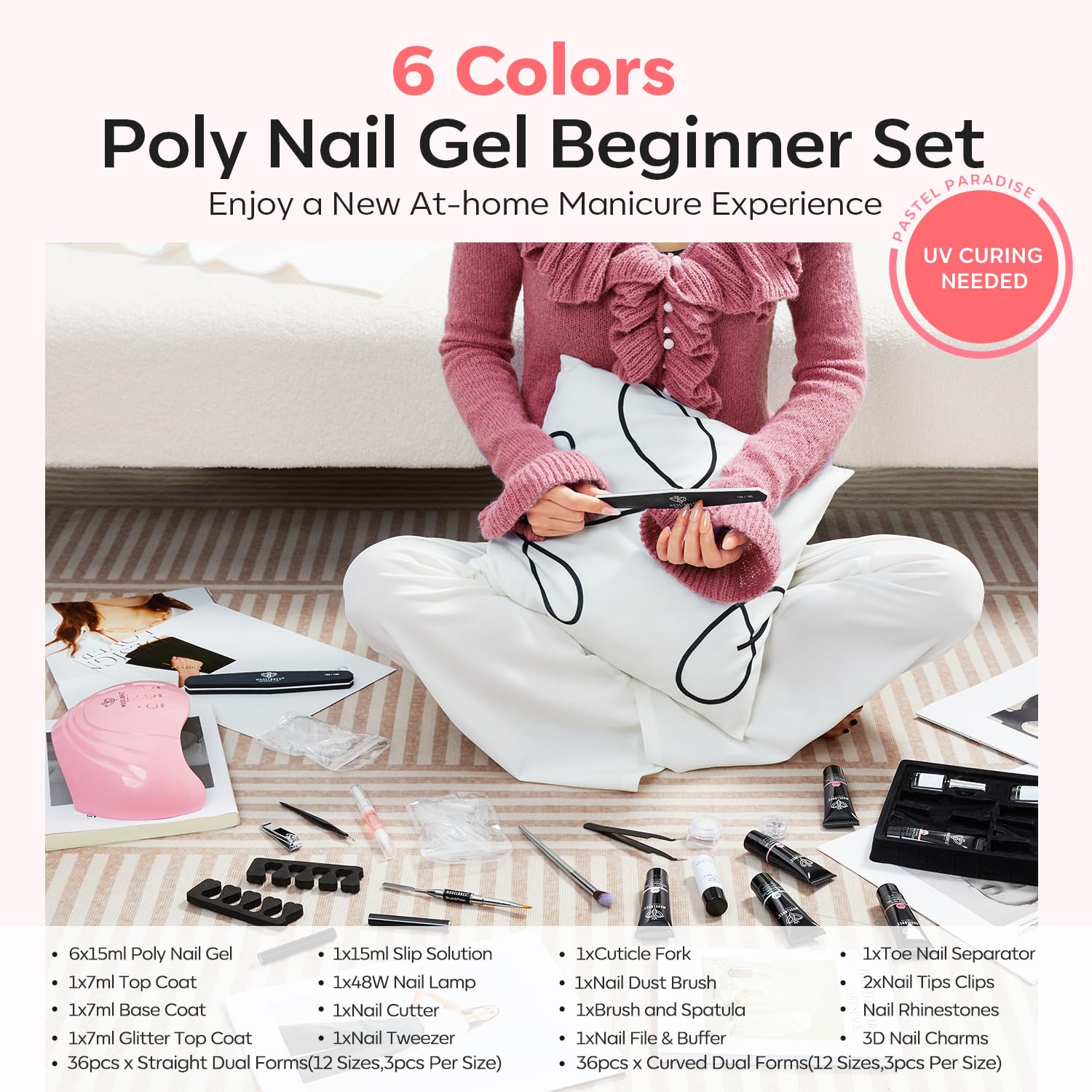 Modelones nail tips clips and tools kit for organized prep.