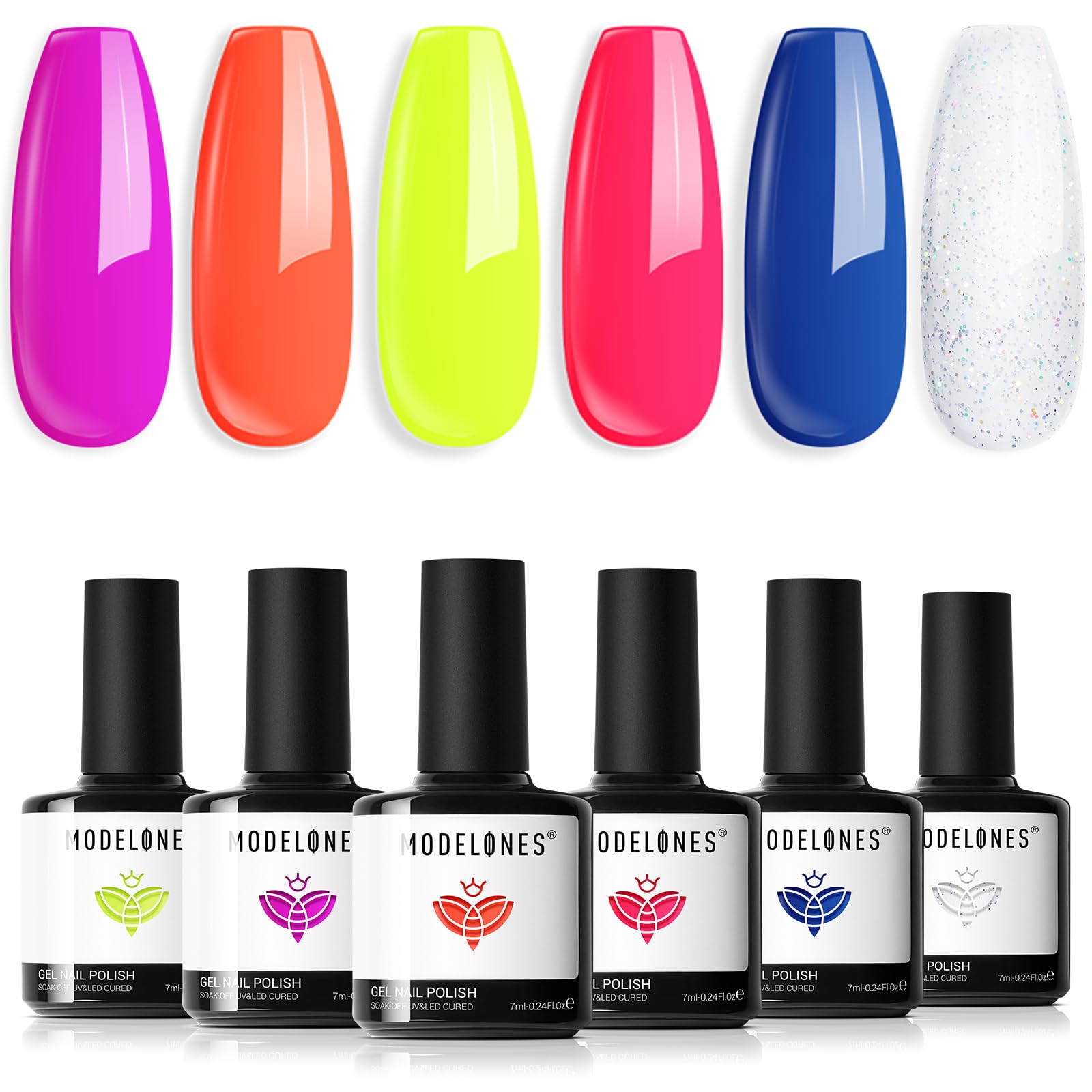 Modelones Neon Gel Polish Set packaged for effortless at-home manicures.