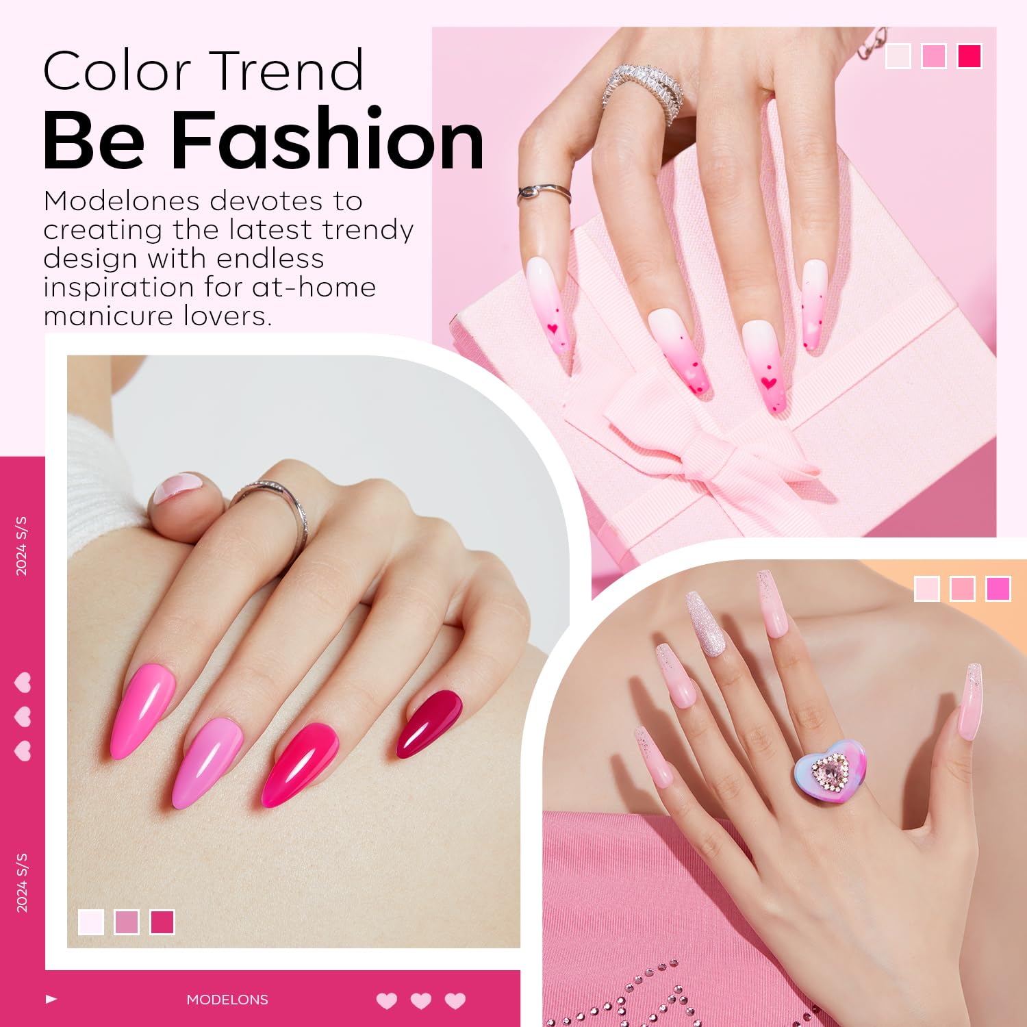Modelones neon glitter collection closeup highlights festive sparkle for accent nails