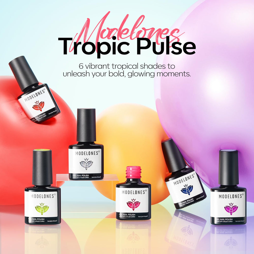 Modelones at-home salon vibe with neon hues and durable shine.