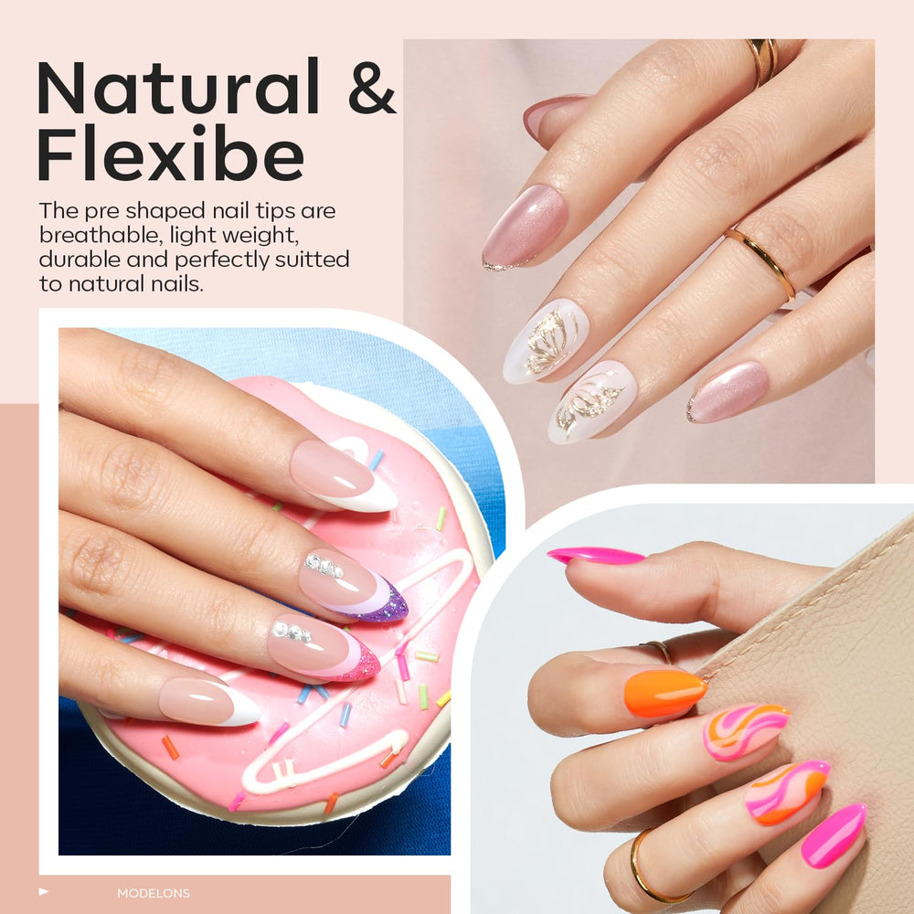 Modelones nine-in-one nail glue in action for durable at-home gel nails.