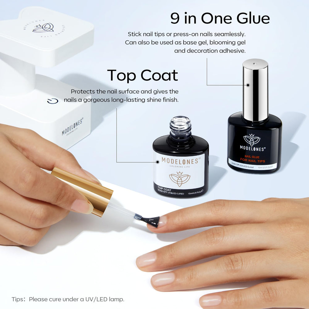 Modelones no wipe top coat for long lasting gloss and shine