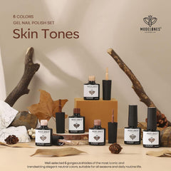 Modelones nude-brown swatches on nails for everyday elegance.