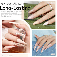 Modelones Nude Gel Nail Polish Set color swatches display versatile neutral tones for all seasons.