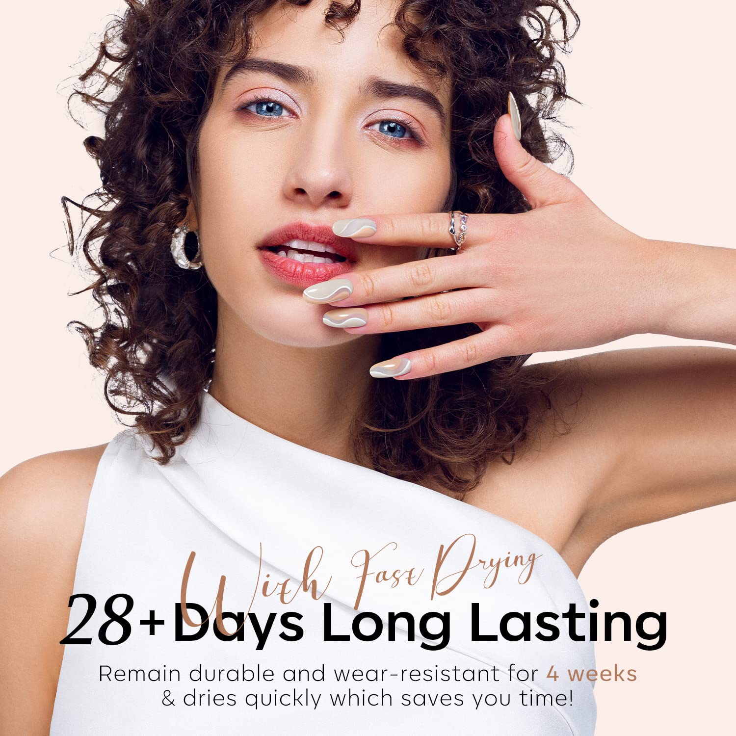 Modelones Nude Gel Nail Polish Set long-wear capability for 28+ days with proper prep.