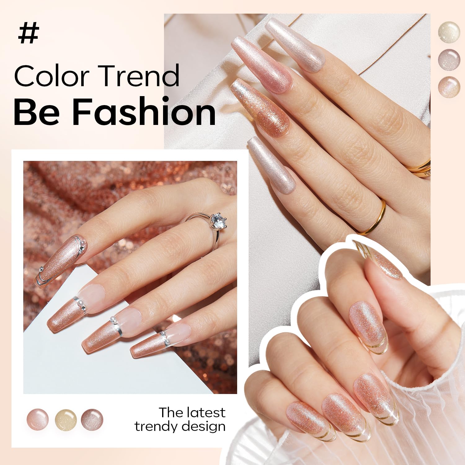 Modelones nude glitter gel polish brush in action for smooth application