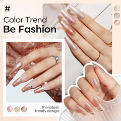 Modelones nude glitter gel polish brush in action for smooth application