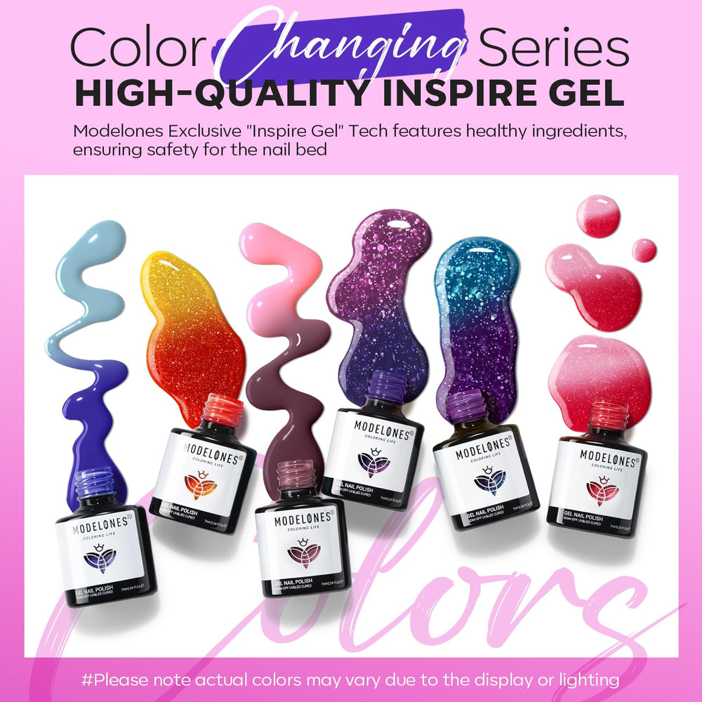 Modelones ombre-inspired shades create festive gradient nails.