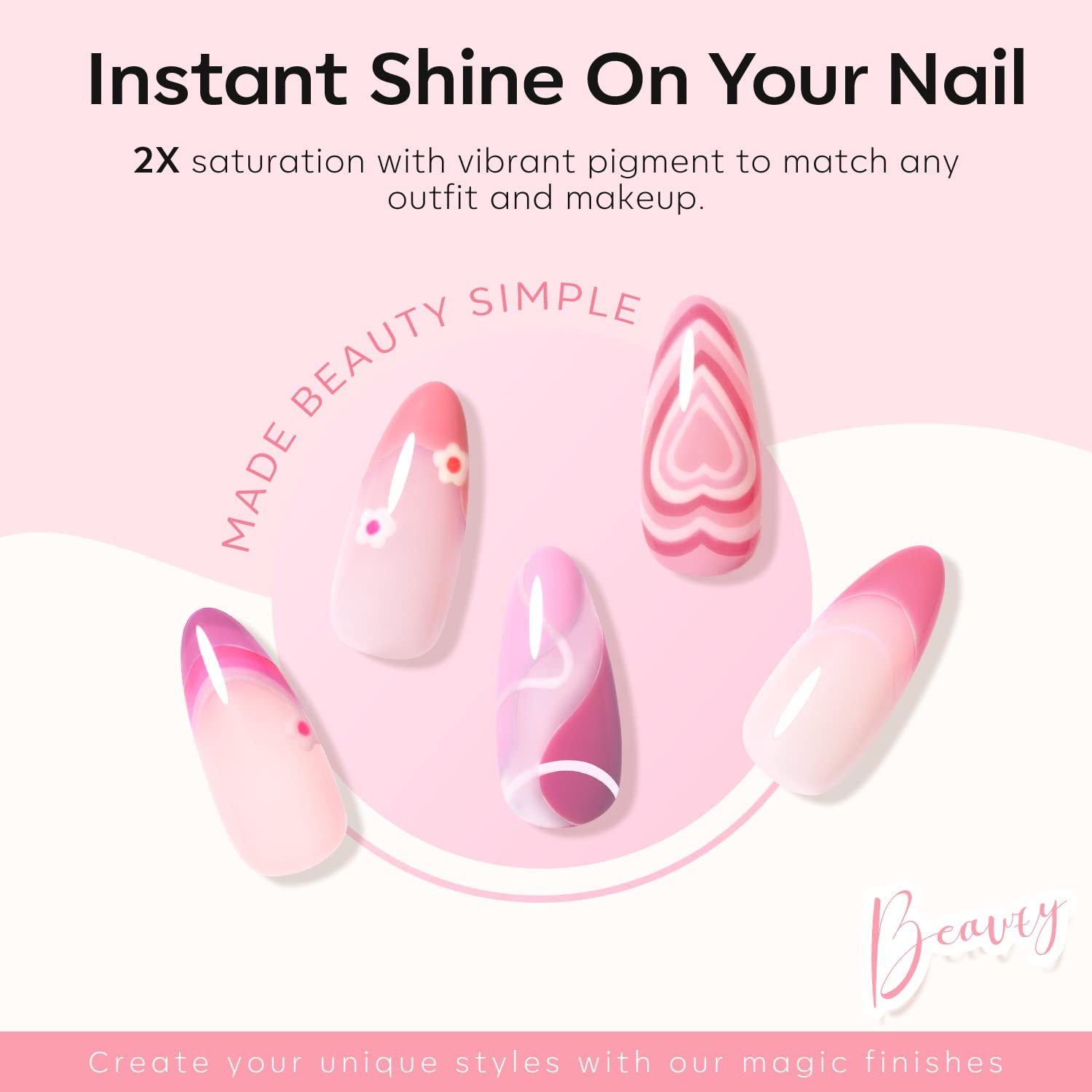 Modelones gel polish bottles arranged in a six-color lineup for easy selection.