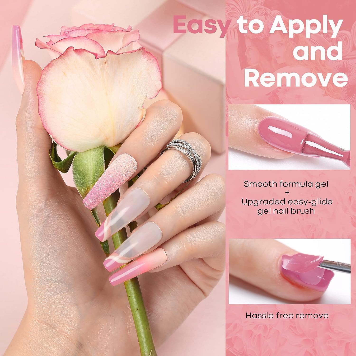 Modelones pink gel nails look salon-perfect in a real-world manicure.