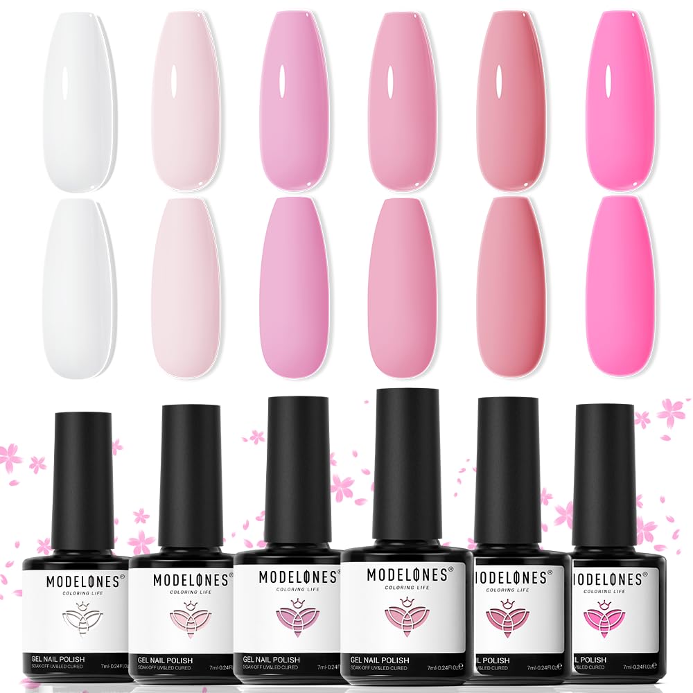 Modelones Pink Gel Nail Polish Set packaging box is ideal for gifting.