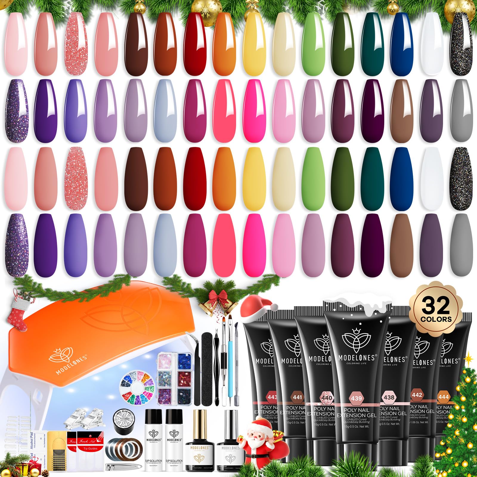 Modelones poly extension gel kit nail lamp ready for quick at-home manicures