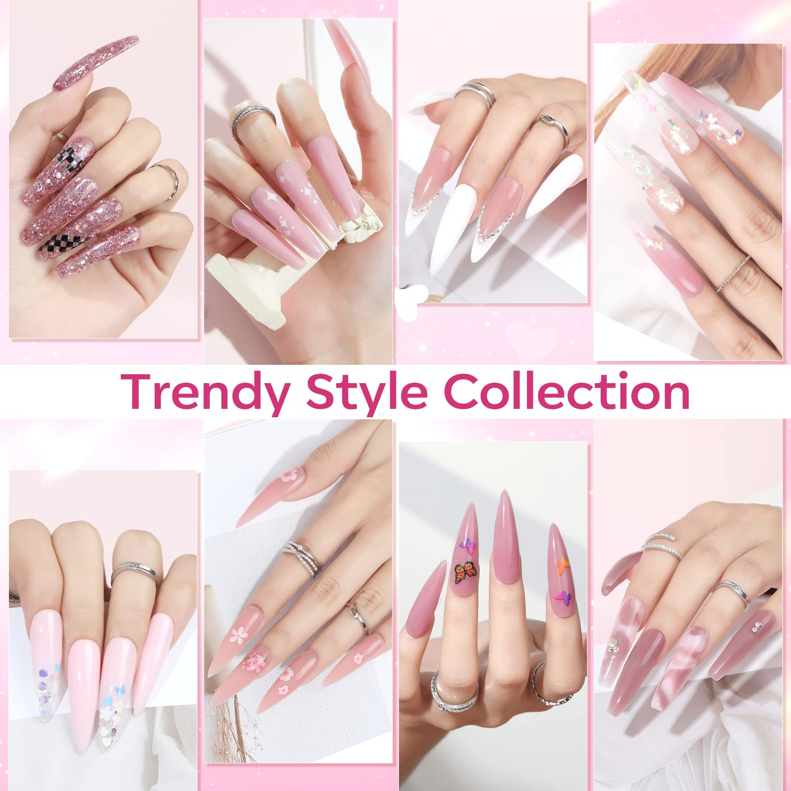 Modelones poly nail gel kit base coat and top coat for lasting shine