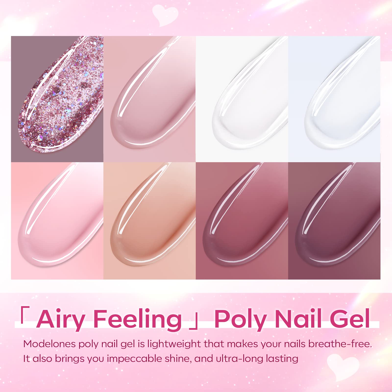 Modelones poly nail gel kit dehydrator and primer prep nails for longevity