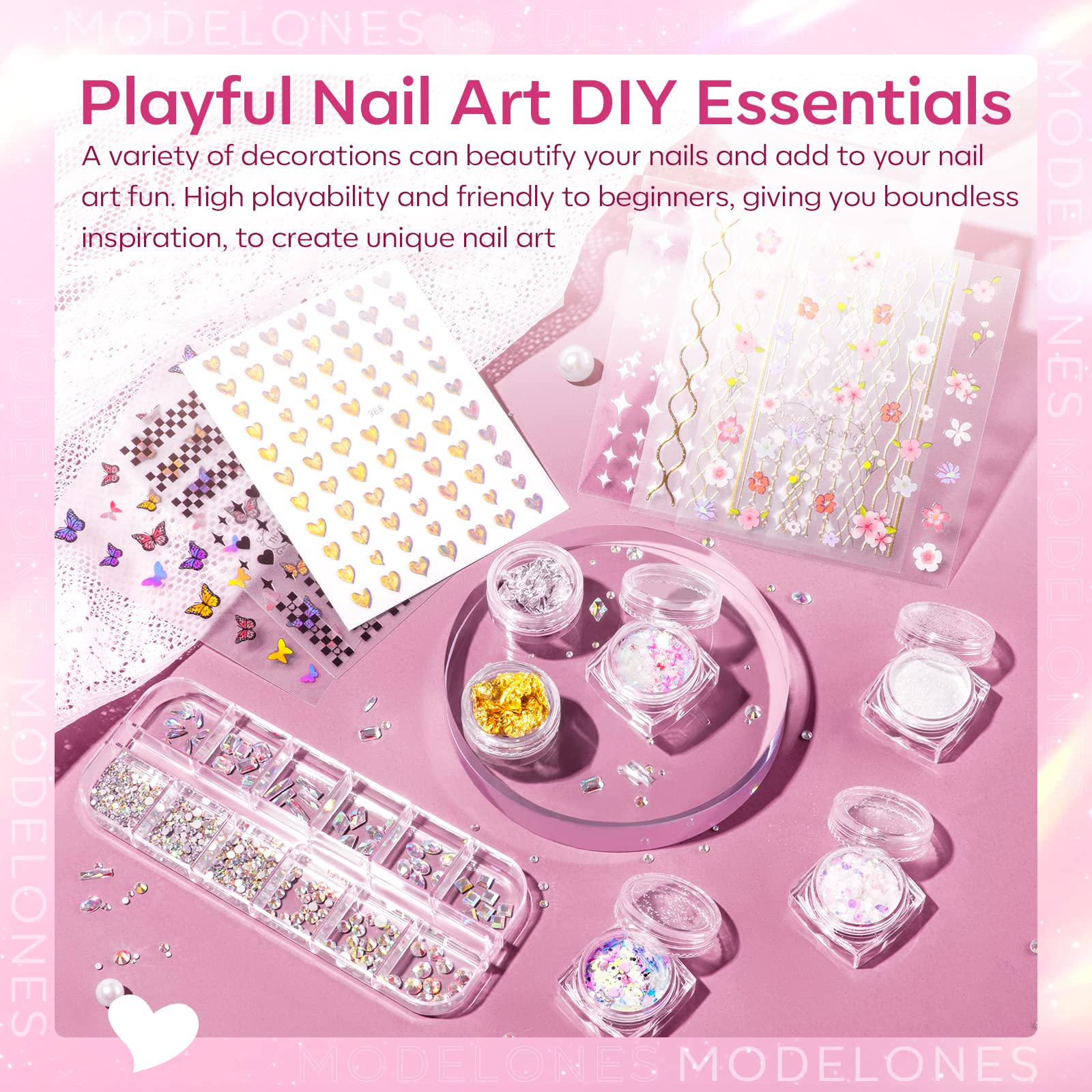 Modelones poly nail gel kit tools including file and buffer