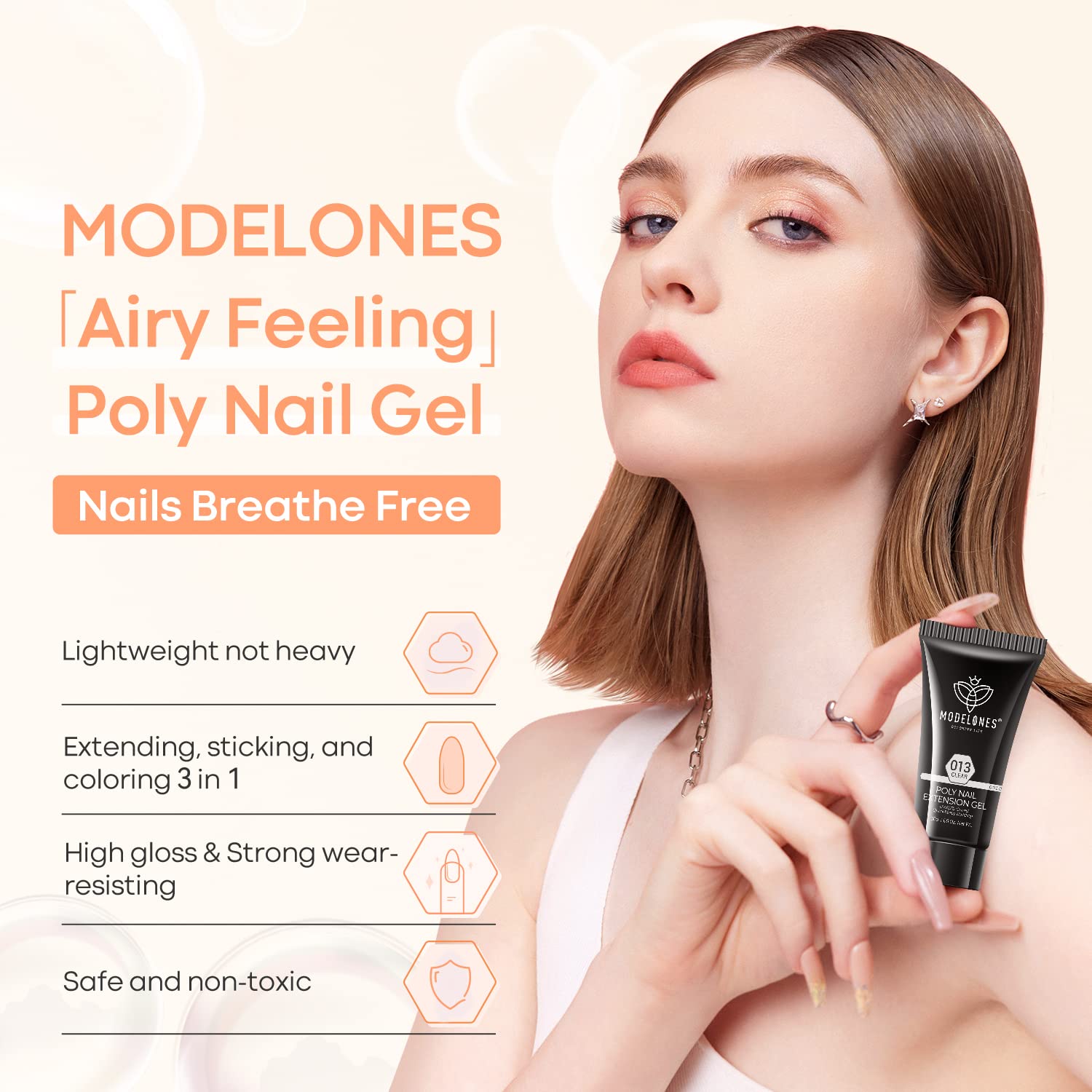 MODELONES Poly Nail Gel Long-Lasting Wear with proper prep.
