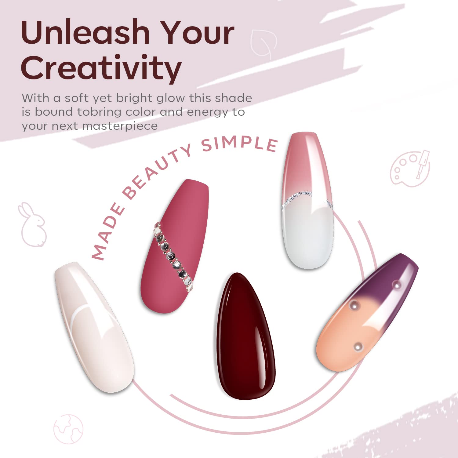 Modelones poly nail gel set at-home-salon image showcases easy DIY manicure.