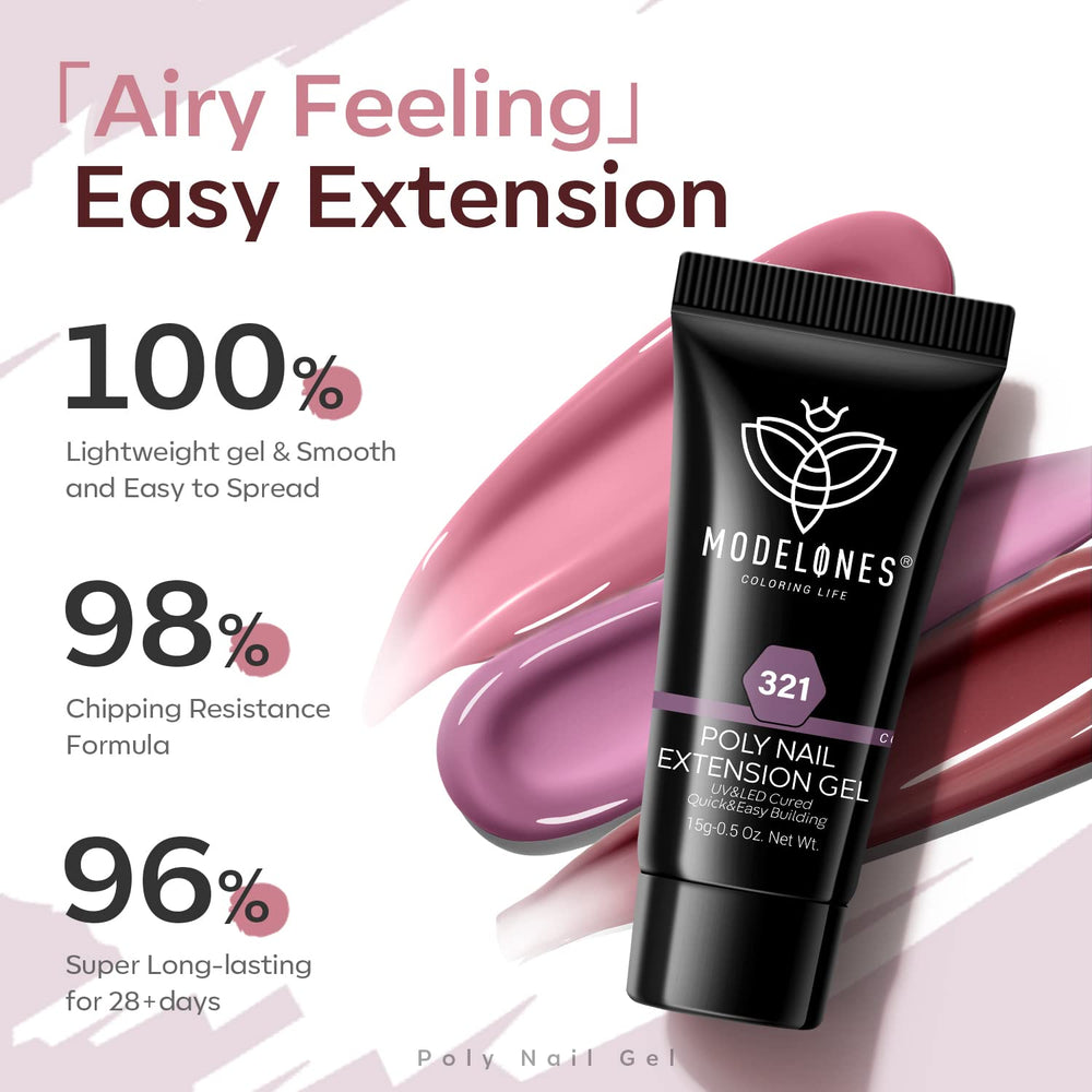 Modelones poly nail gel French manicure option for clean home nails.