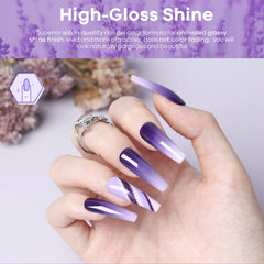 Modelones purple glitter gel colors palette with vibrant shades for DIY nail art.