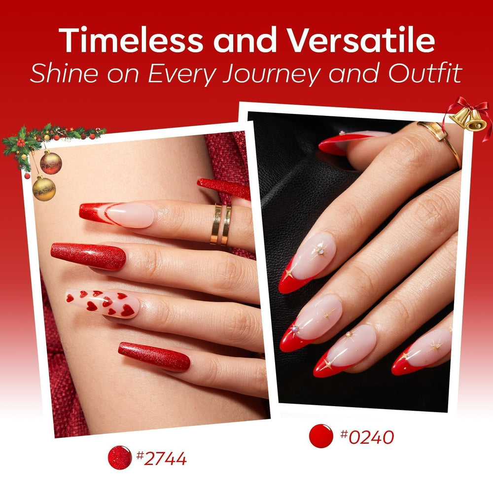 Modelones red gel nail polish set long-lasting wear demonstration for weeks