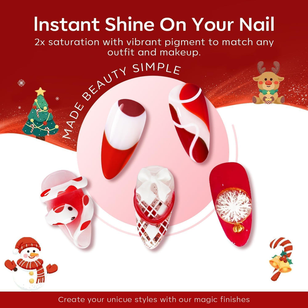 Modelones red gel polish set safe vegan formula shown in bottle