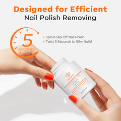 Modelones remover pot being used by fingers for quick polish removal.